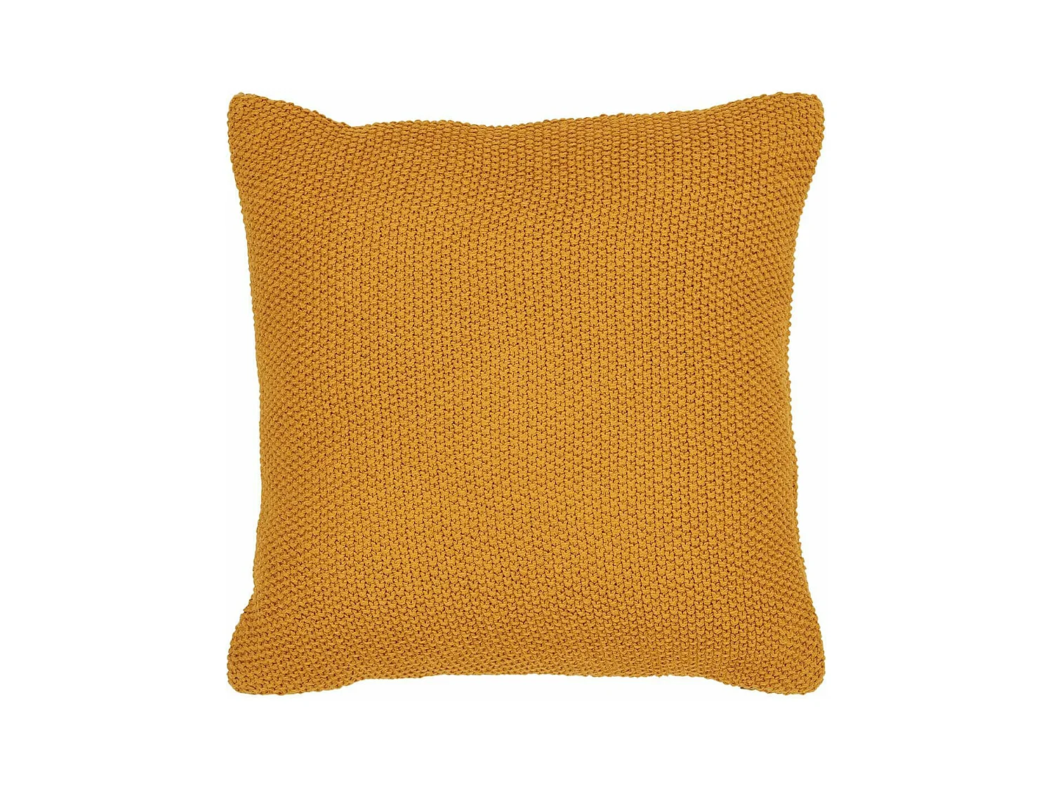 KAPAS - Coussin Déco Carré 100% Coton Recyclé Jaune Moutarde