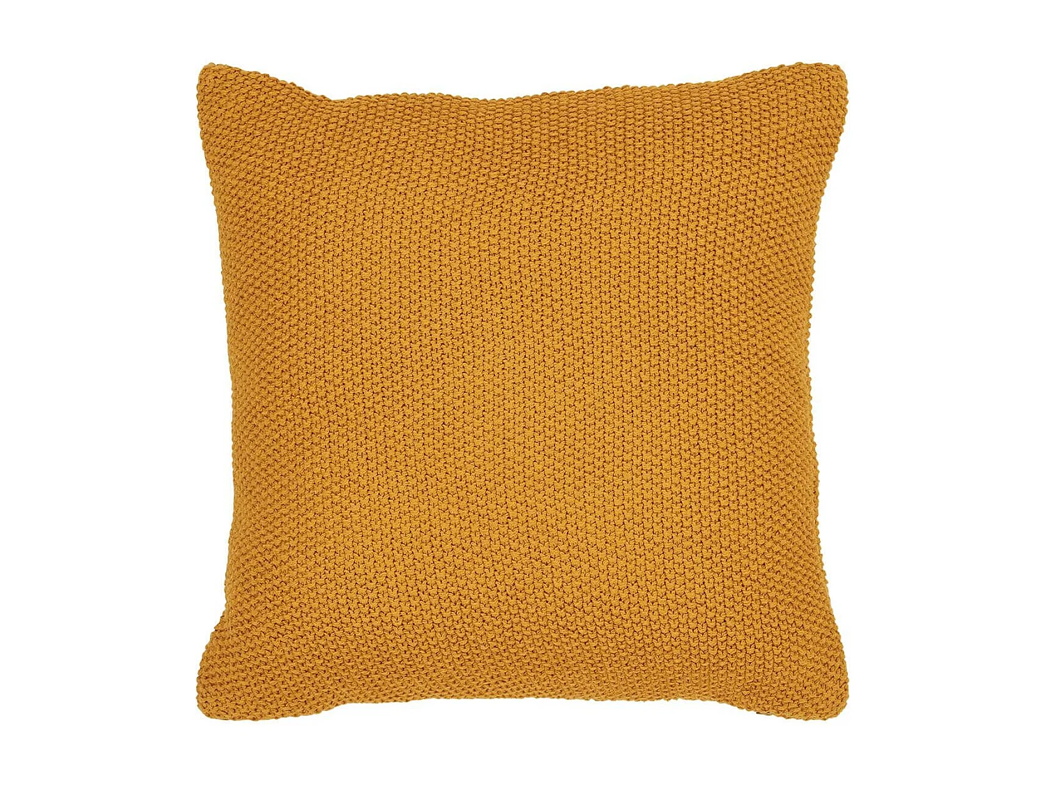 KAPAS - Coussin Déco Carré 100% Coton Recyclé Jaune Moutarde