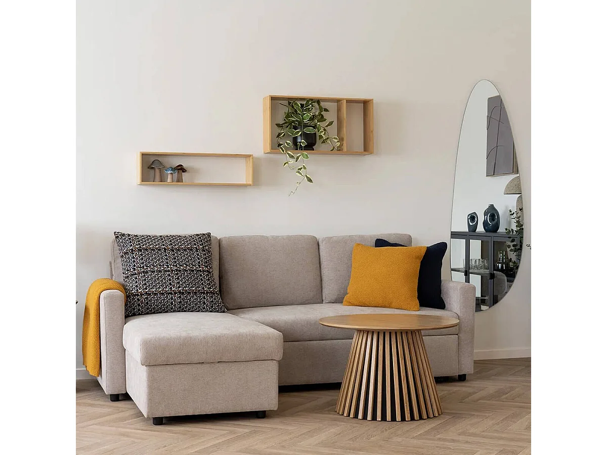 KAPAS - Coussin Déco Carré 100% Coton Recyclé Jaune Moutarde