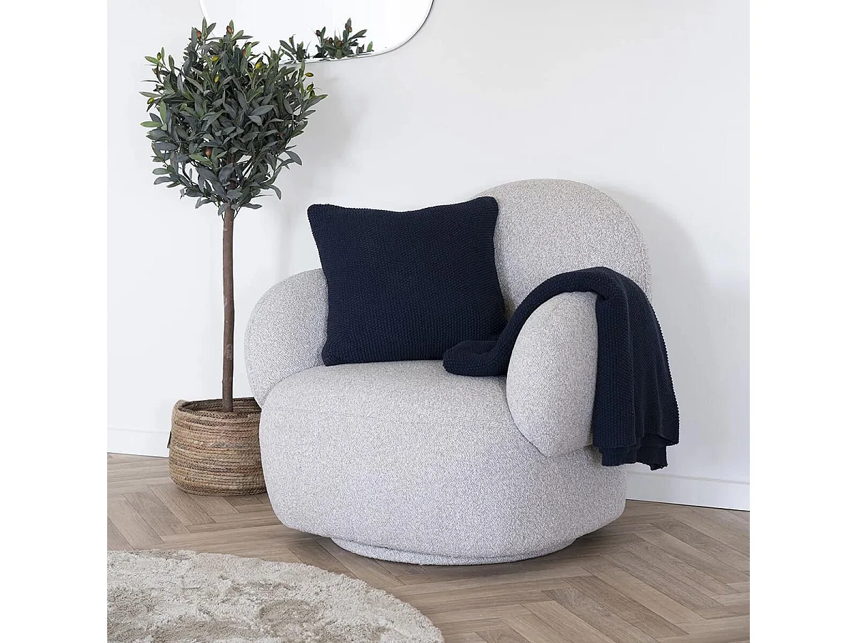 KAPAS - Coussin Déco Carré 100% Coton Recyclé Bleu Marine