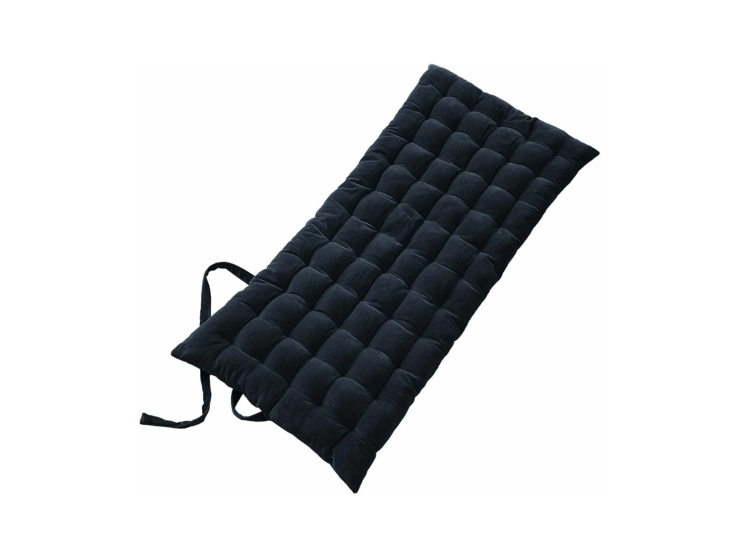 HARRIS - Matelas de Sol 60x120cm Velours de Coton Capitonné Coloris Bleu nuit