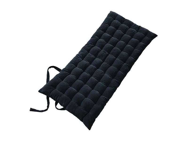 HARRIS - Matelas de Sol 60x120cm Velours de Coton Capitonné Coloris Bleu nuit
