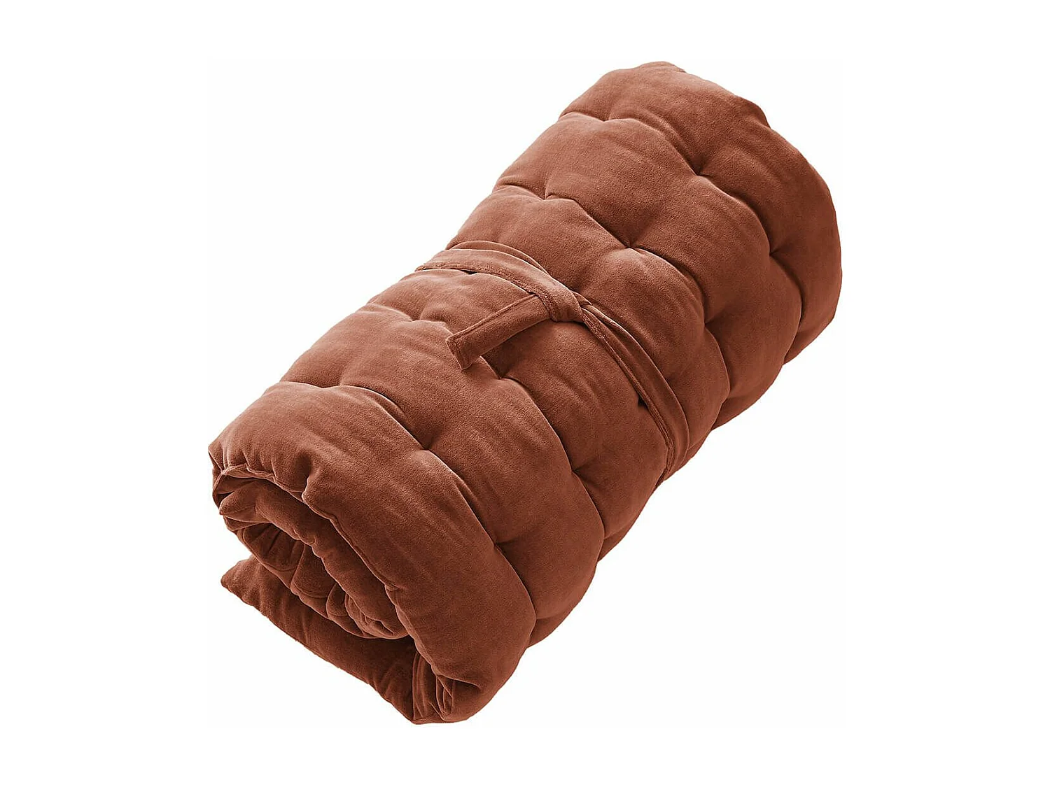HARRIS - Matelas de Sol 60x120cm Velours de Coton Capitonné Coloris Terracotta