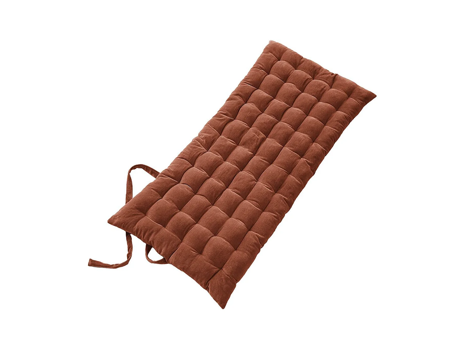 HARRIS - Matelas de Sol 60x120cm Velours de Coton Capitonné Coloris Terracotta