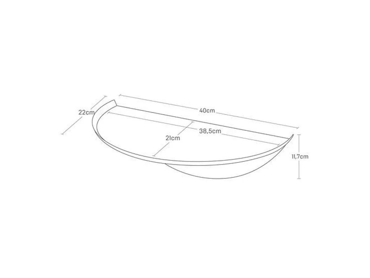 Okrągła półka ścienna L40 cm - TOWER