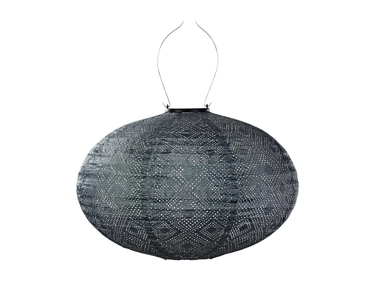 Lanterne solaire Oval 40 cm Mosaic - Grey Blue