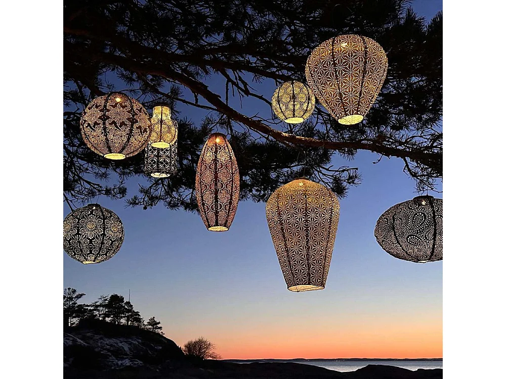 Lanterne solaire Drop 28 cm Topaze - Gris foncé