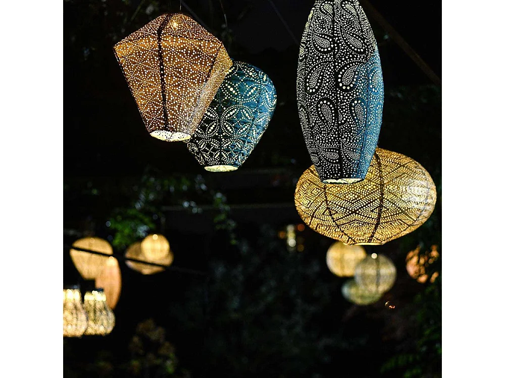 Lanterne solaire Drop 28 cm Topaze - Gris foncé