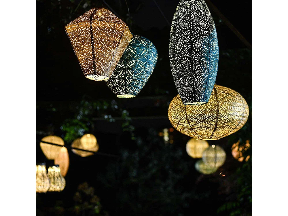 Lanterne solaire Drop 28 cm Topaze - Gris foncé