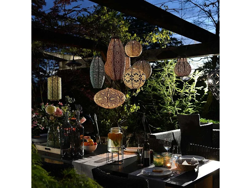 Lanterne solaire Drop 28 cm Topaze - Gris foncé