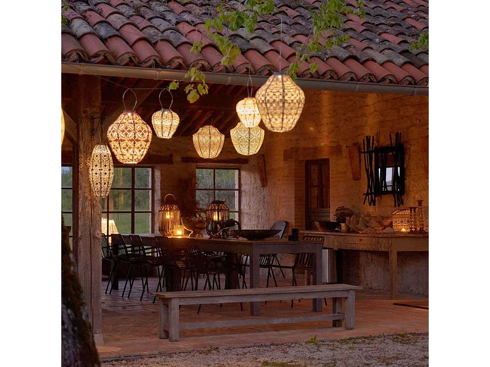 Lanterne solaire Drop 28 cm Topaze - Gris foncé