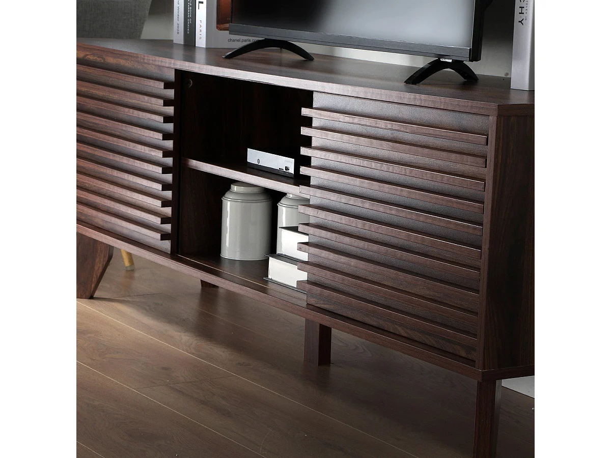 TV-meubel met laminaathout-effect fronten L135 cm - FRIBOURG