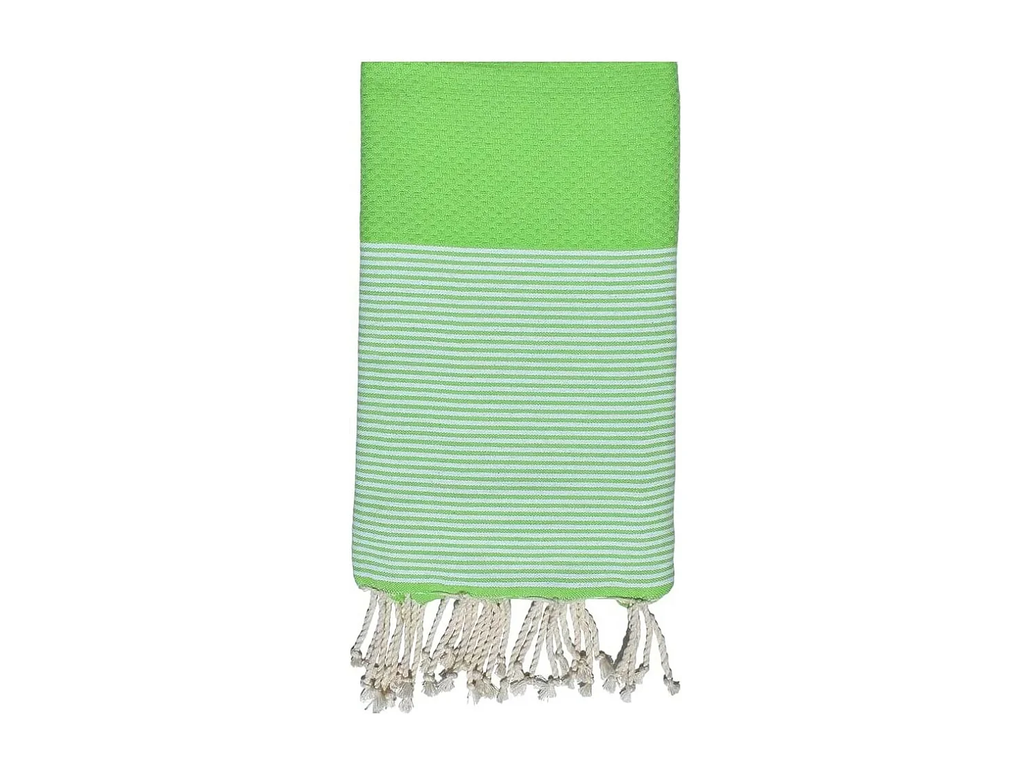Serviette de plage, Fouta absorbante nid d’abeille coton 100 x 200 cm, 100% coton, coloris vert