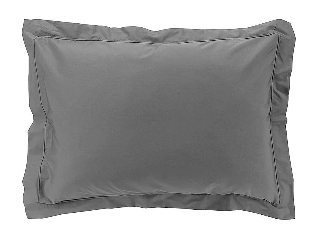 Taie de traversin taie d'oreiller 50 x 70 cm en coton , 100% percale coloris Anthracite