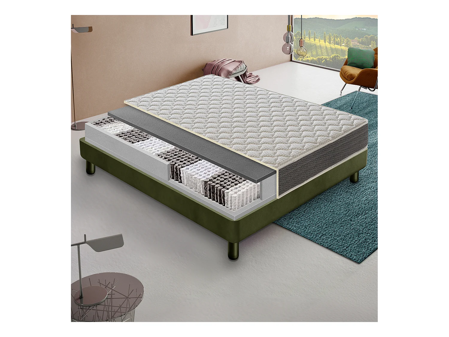 Matras 90x200 Pocketveren - Hoogte 22 model Luna