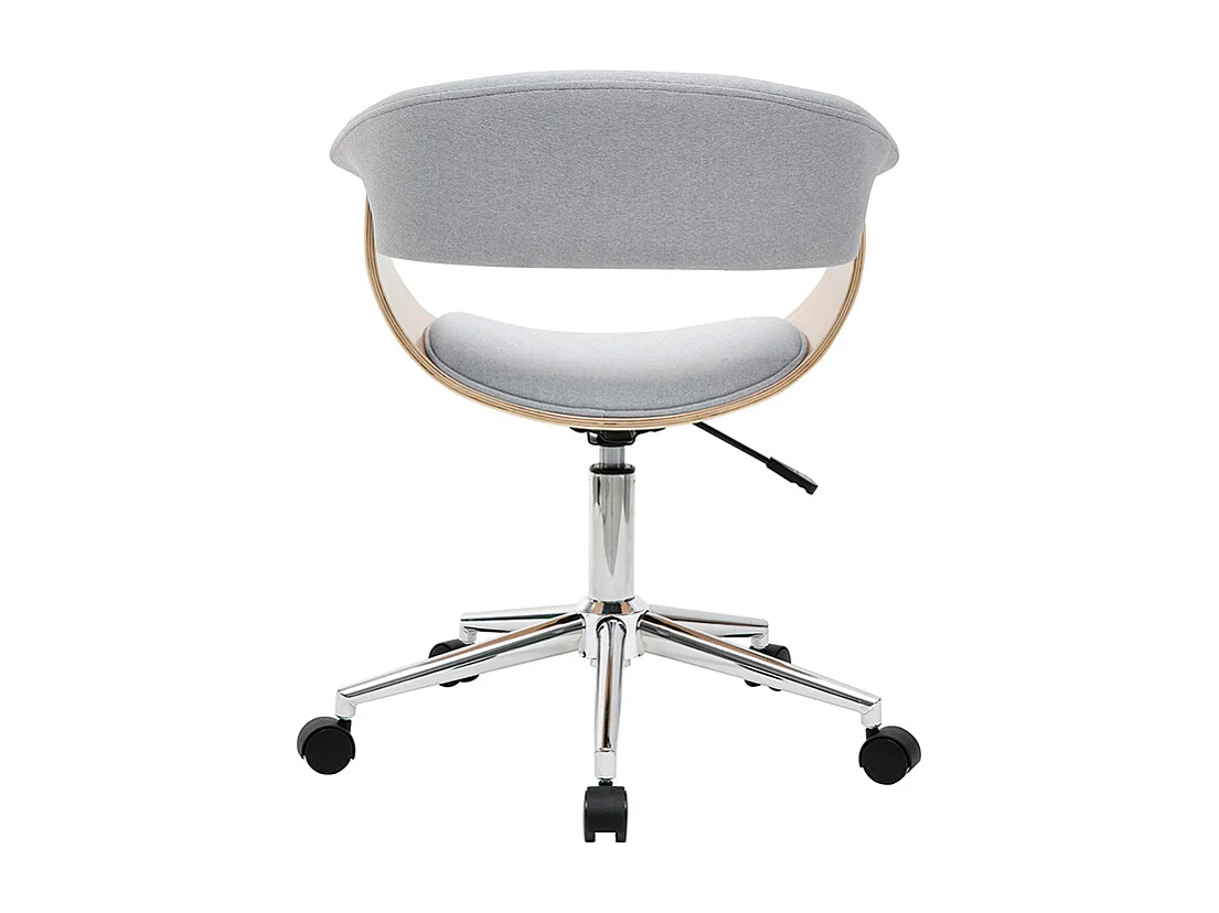 Sillón de escritorio moderno tejido gris y madera clara OKTAV