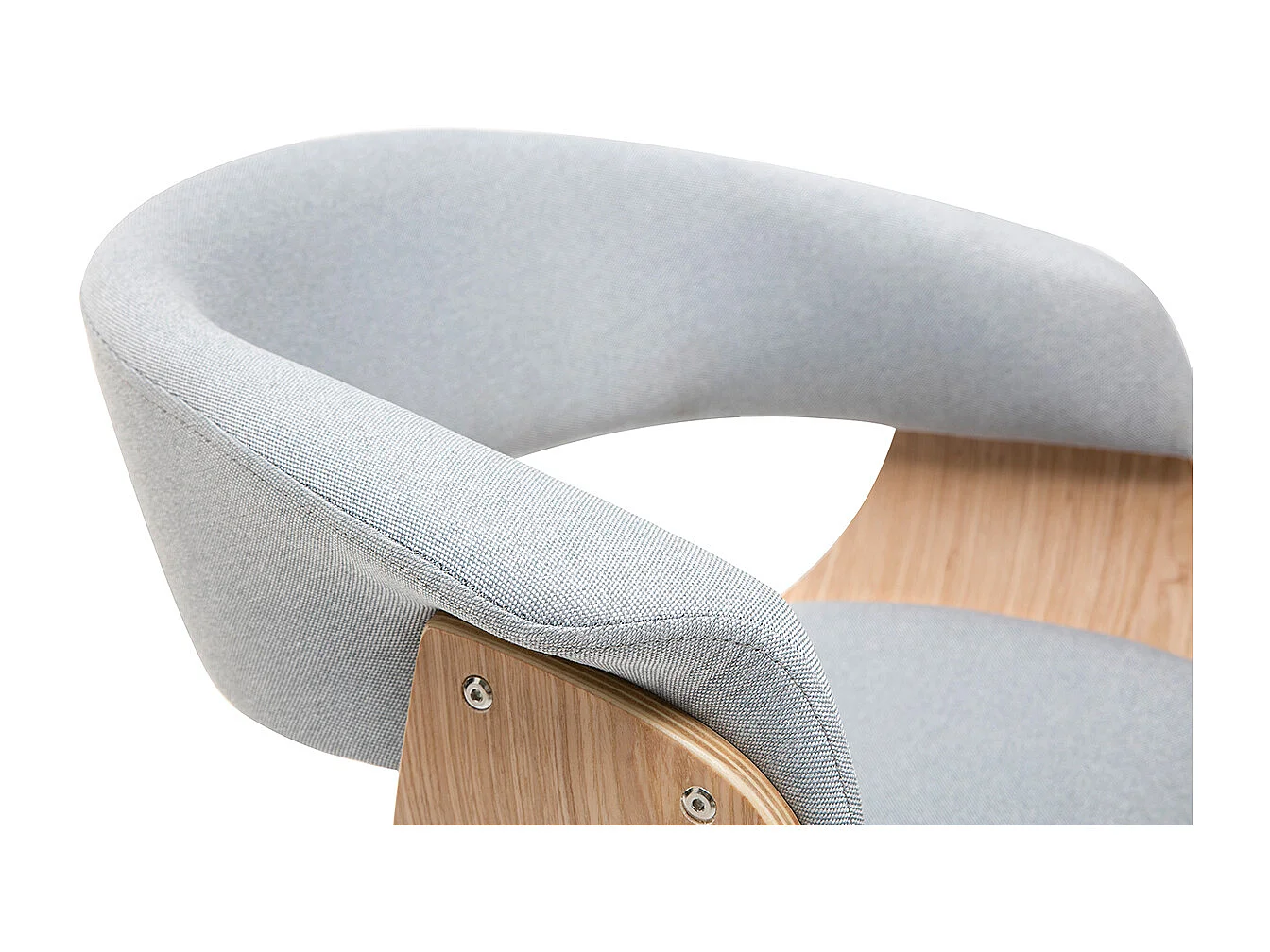 Sillón de escritorio moderno tejido gris y madera clara OKTAV