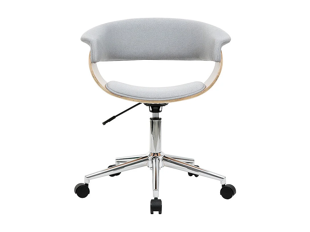 Design-Bürosessel grauer Stoff und helles Holz OKTAV