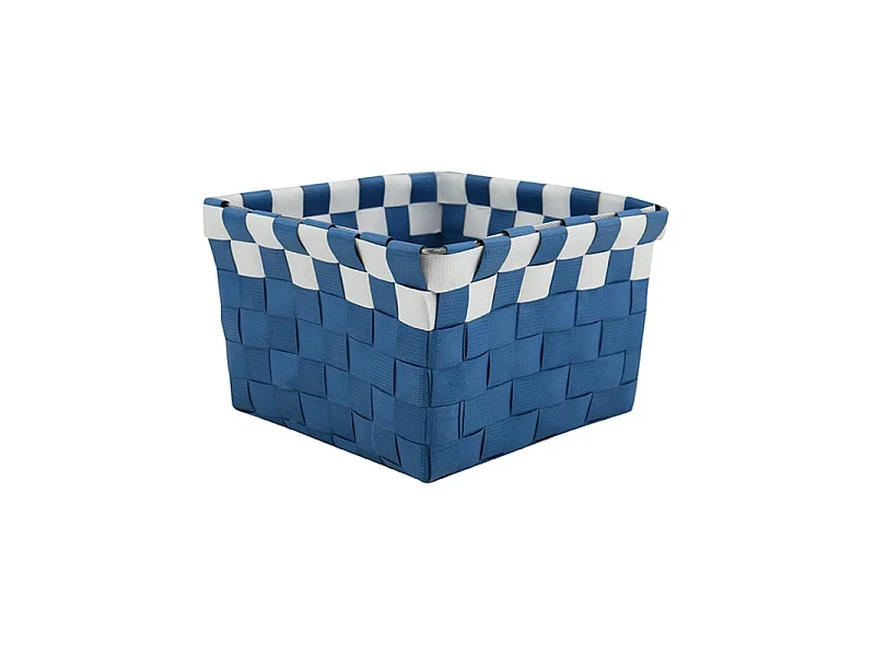 Panier de rangement 10x10x7,5cm Bleu Marine & Blanc MSV