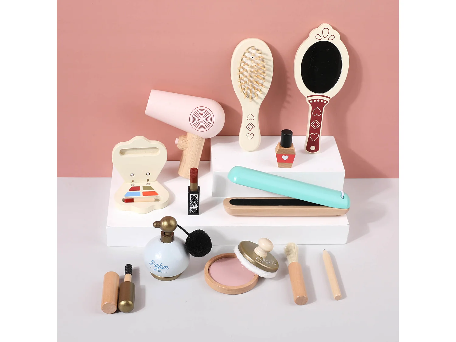 Gioco Kit Trucchi per Bambini Rebecca Mobili Yirisi Dai 3 anni Legno Multicolore