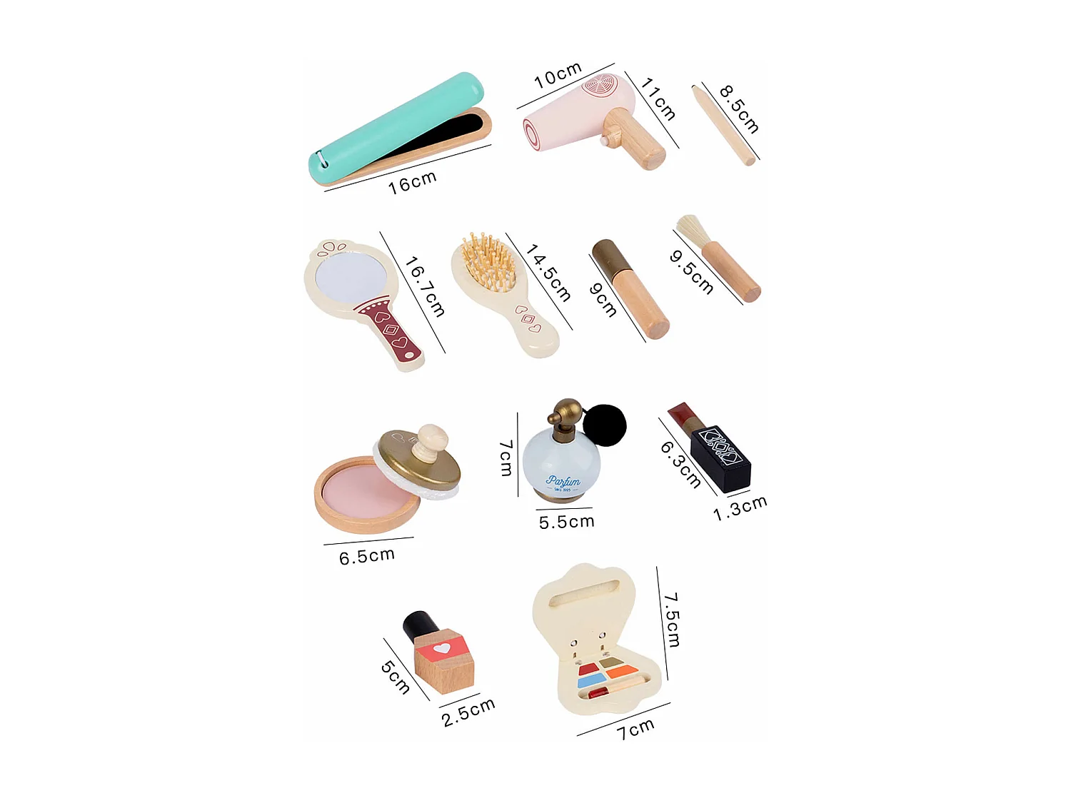 Gioco Kit Trucchi per Bambini Rebecca Mobili Yirisi Dai 3 anni Legno Multicolore