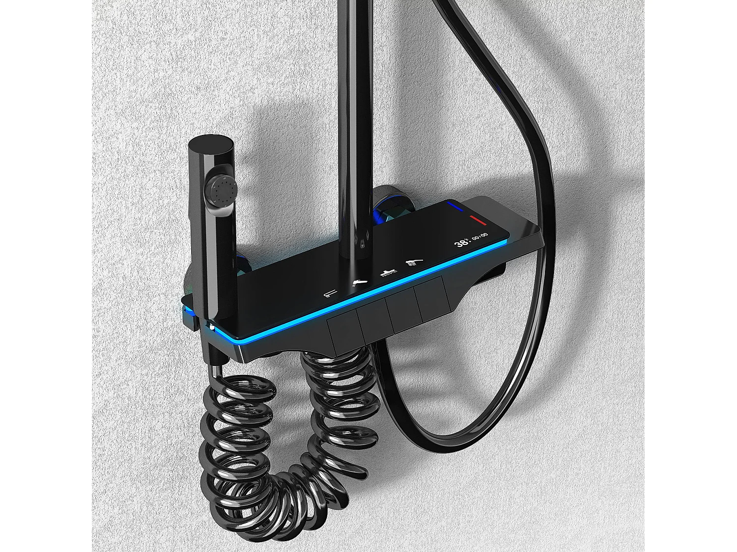 Conjunto De Ducha Rea Savio Led Black