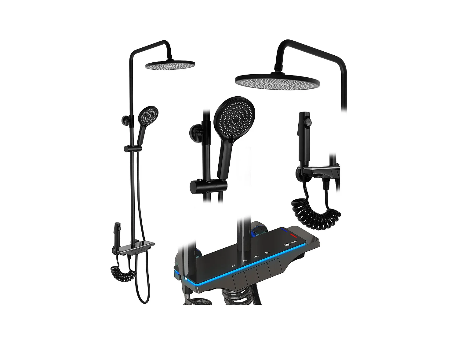 Doucheset Rea Savio Led 0 Black