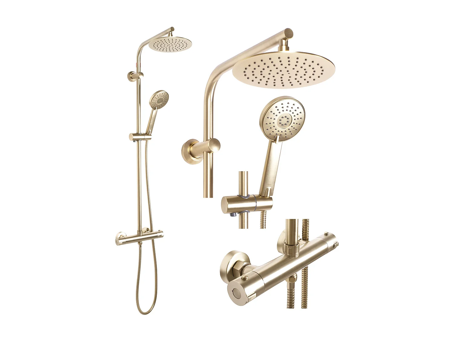 Kit De Douche Rea Bliss Thermostat Brush Gold