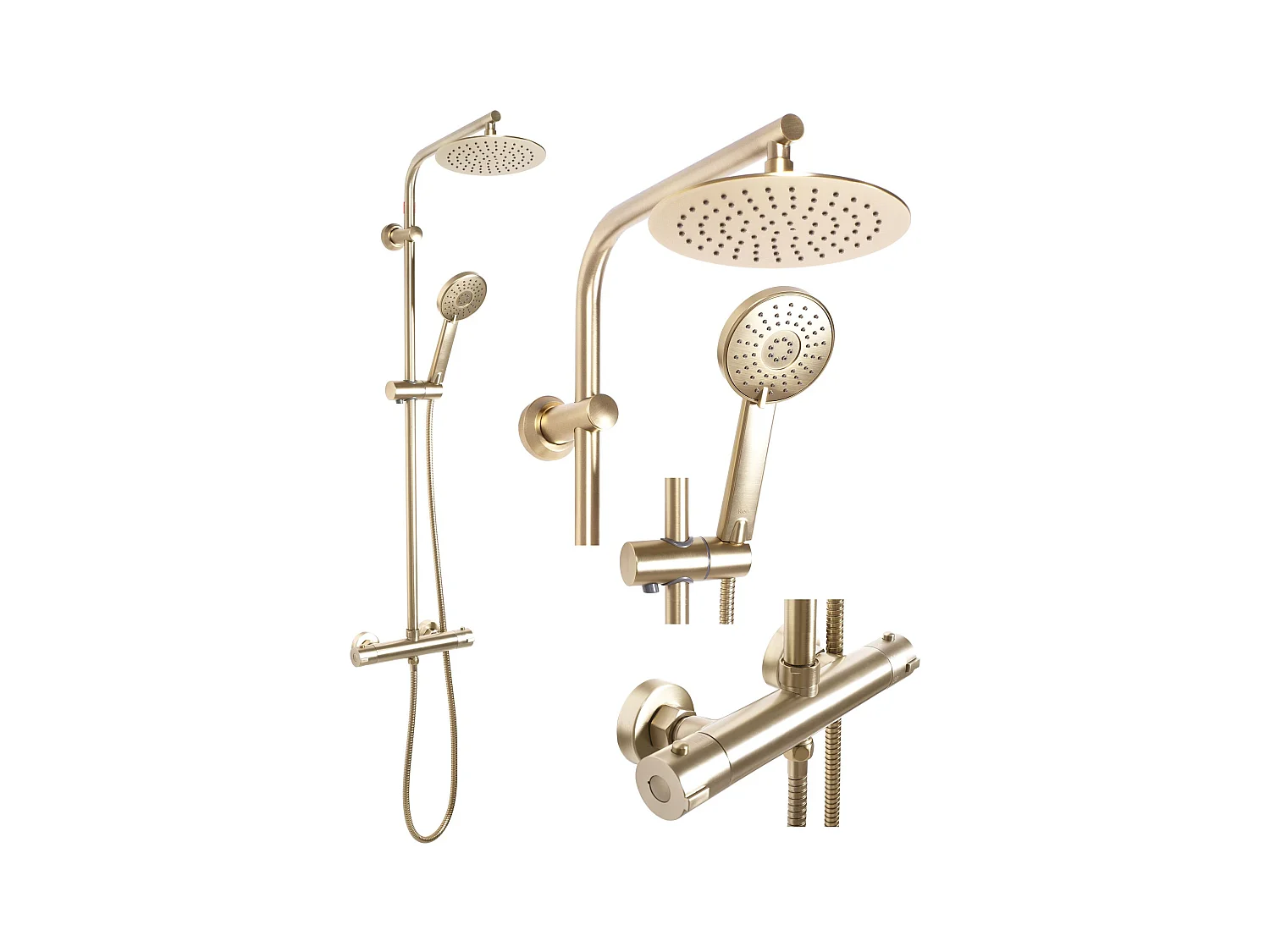 Kit De Douche Rea Bliss Thermostat Brush Gold