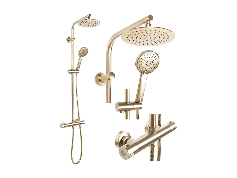 Doucheset Rea Bliss Thermostat Brush Gold