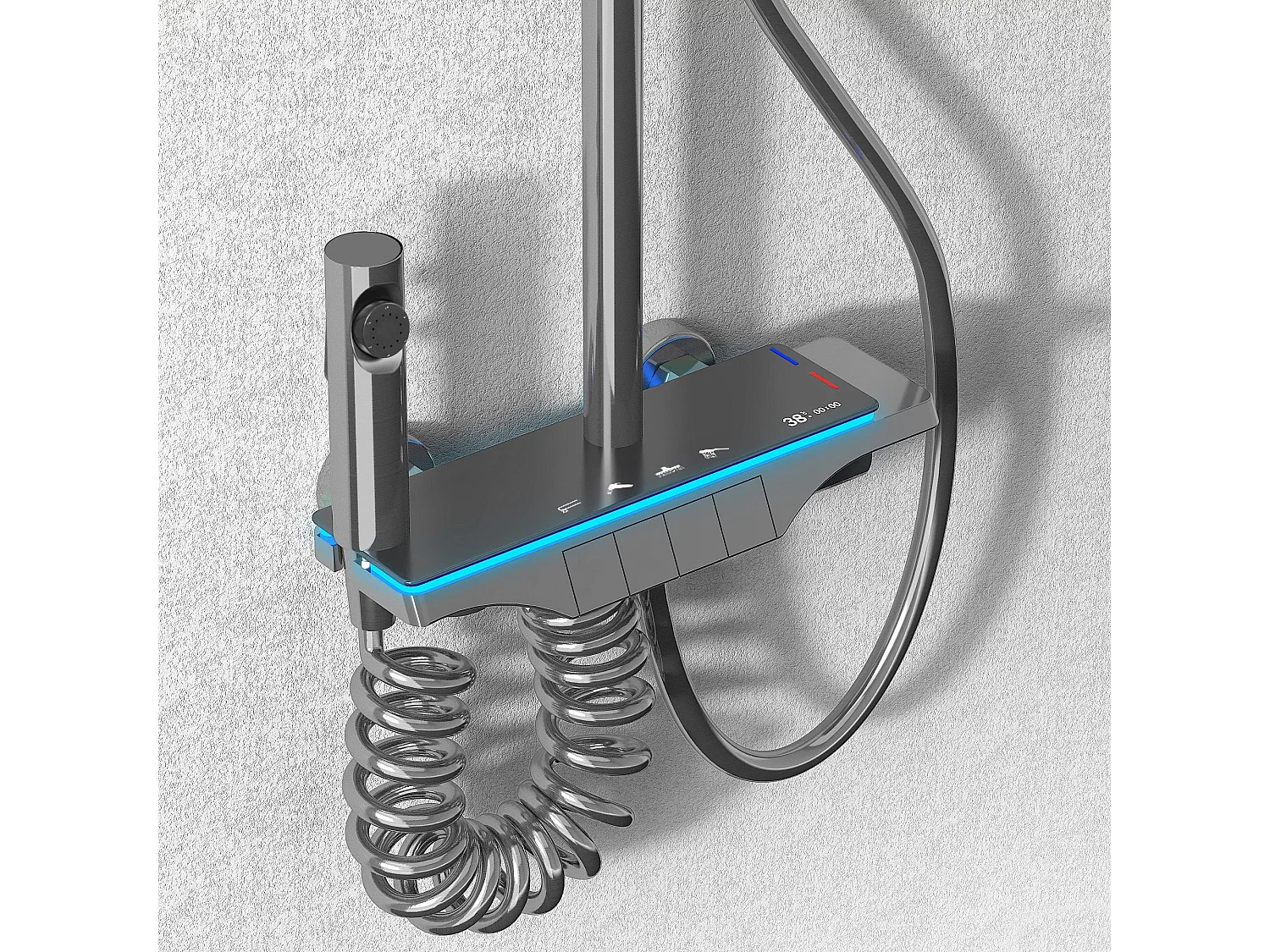 Set Doccia Rea Savio Led Titanium