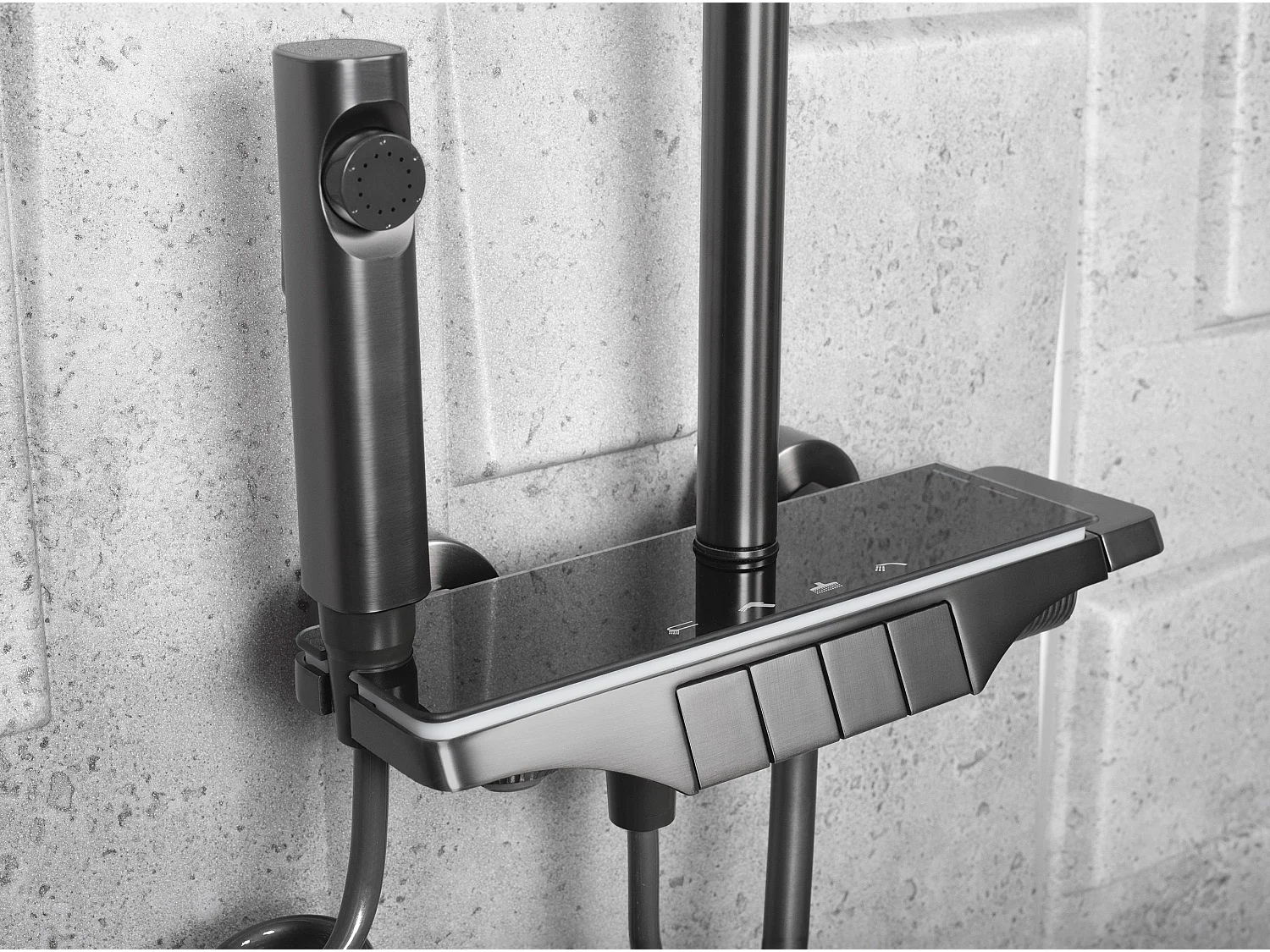 Kit De Douche Rea Savio Led Titanium