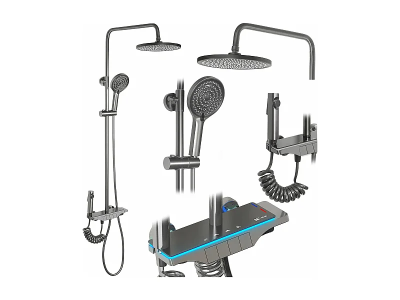 Kit De Douche Rea Savio Led Titanium