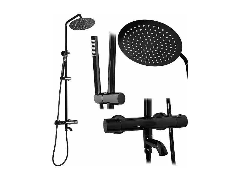 Kit De Douche Avec Thermostat Rea Lungo Termostat Black