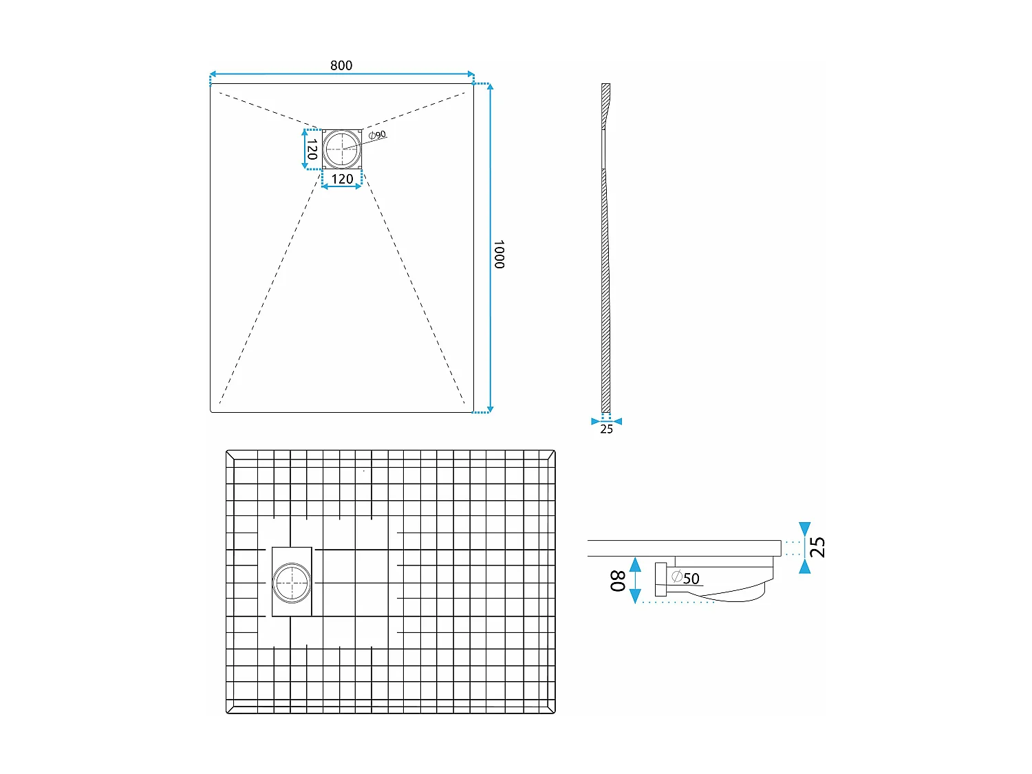 Douchebak Rea Magnum 80X100 Black