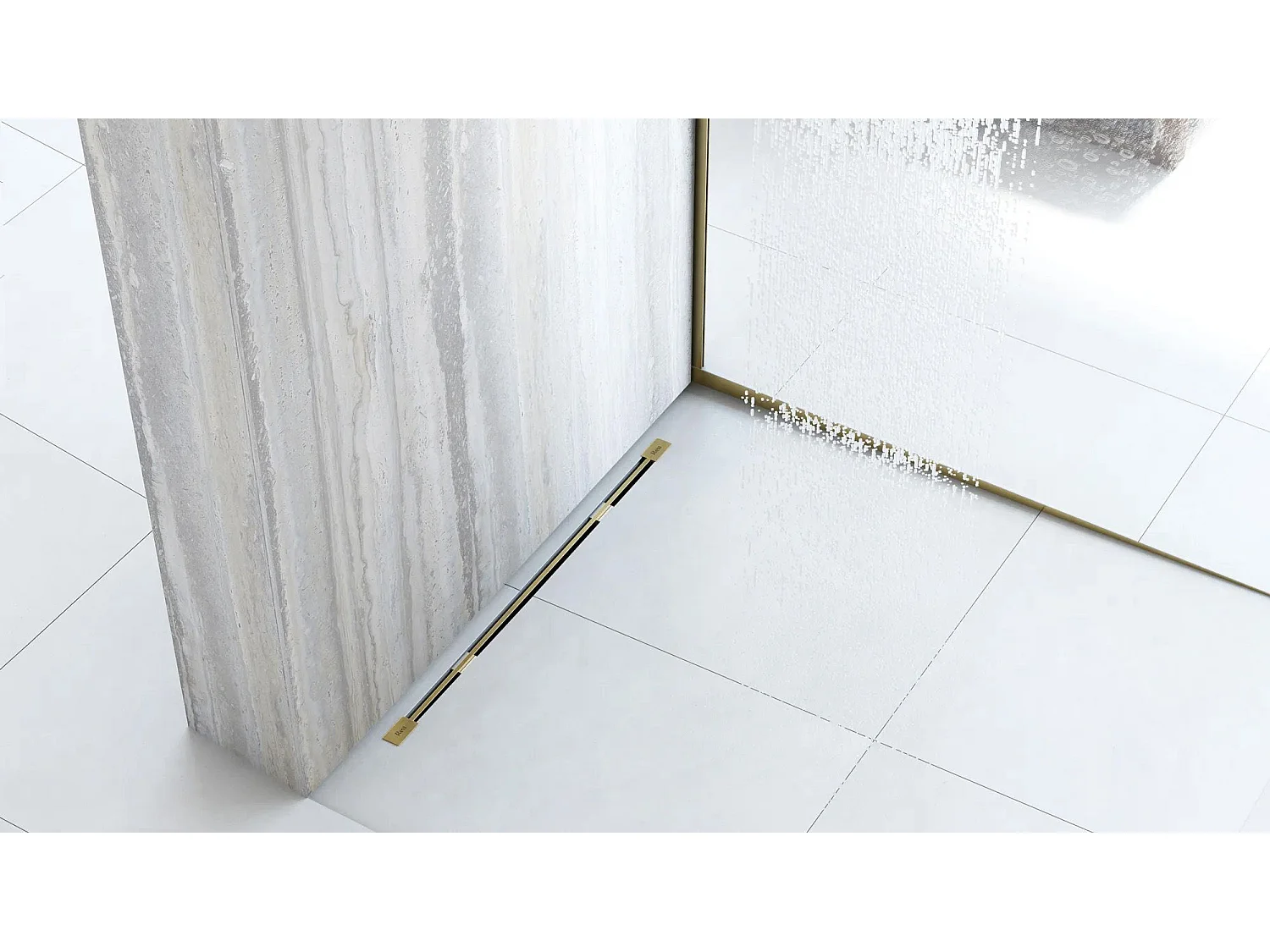 Profilé De Chute Latéral Pour Receveur De Douche Rea 120Cm Left Gold