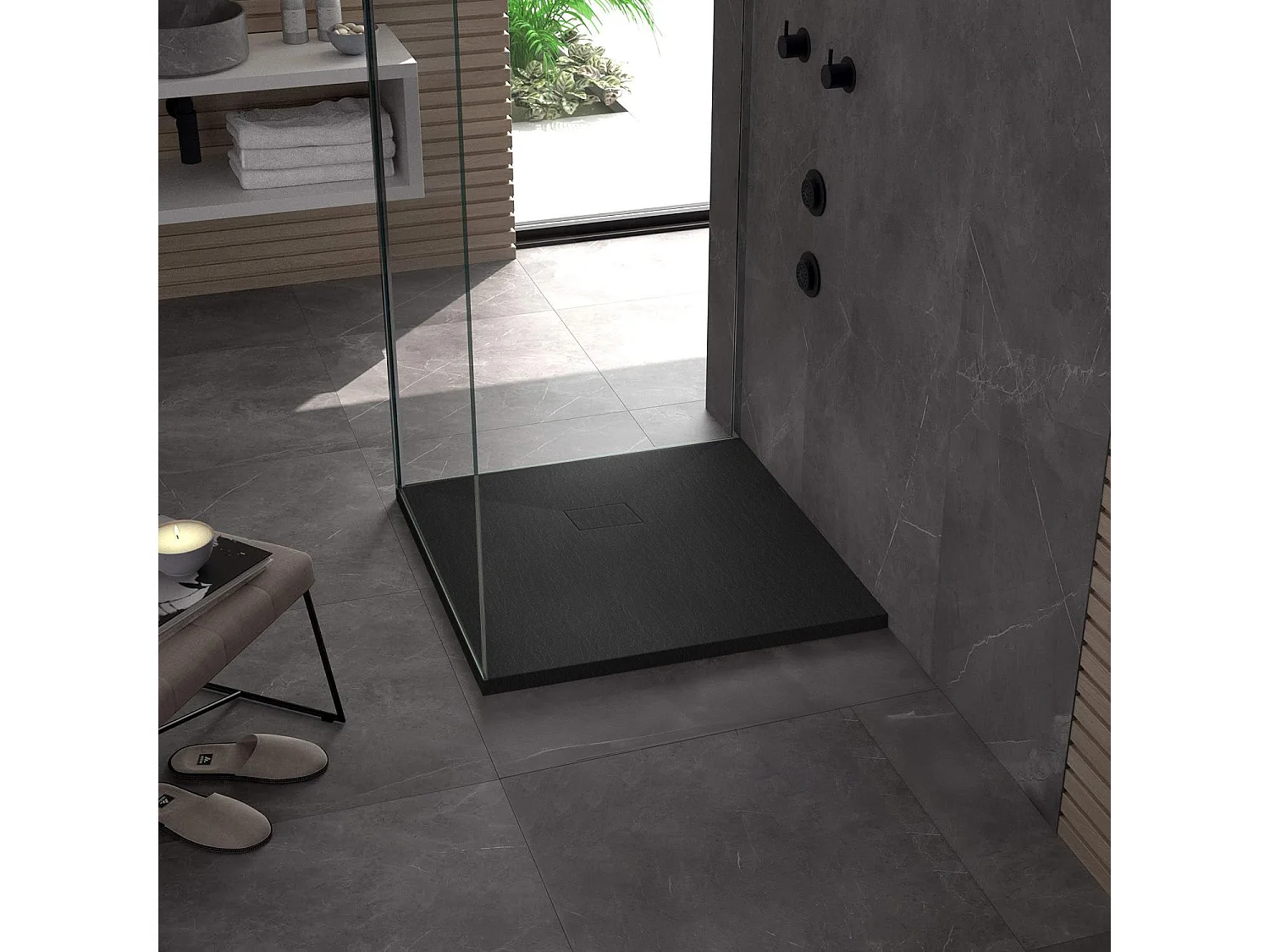 Receveur De Douche Rea Magnum 90X90 Black