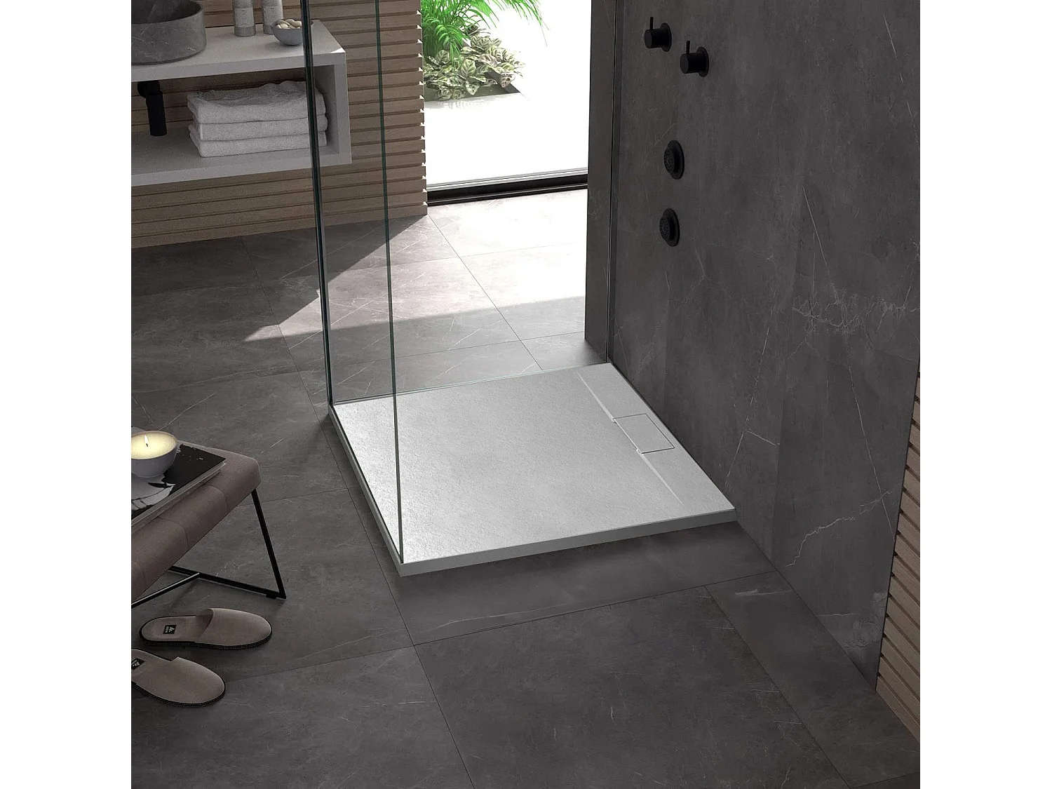 Receveur De Douche Rea Bazalt 90X90 White