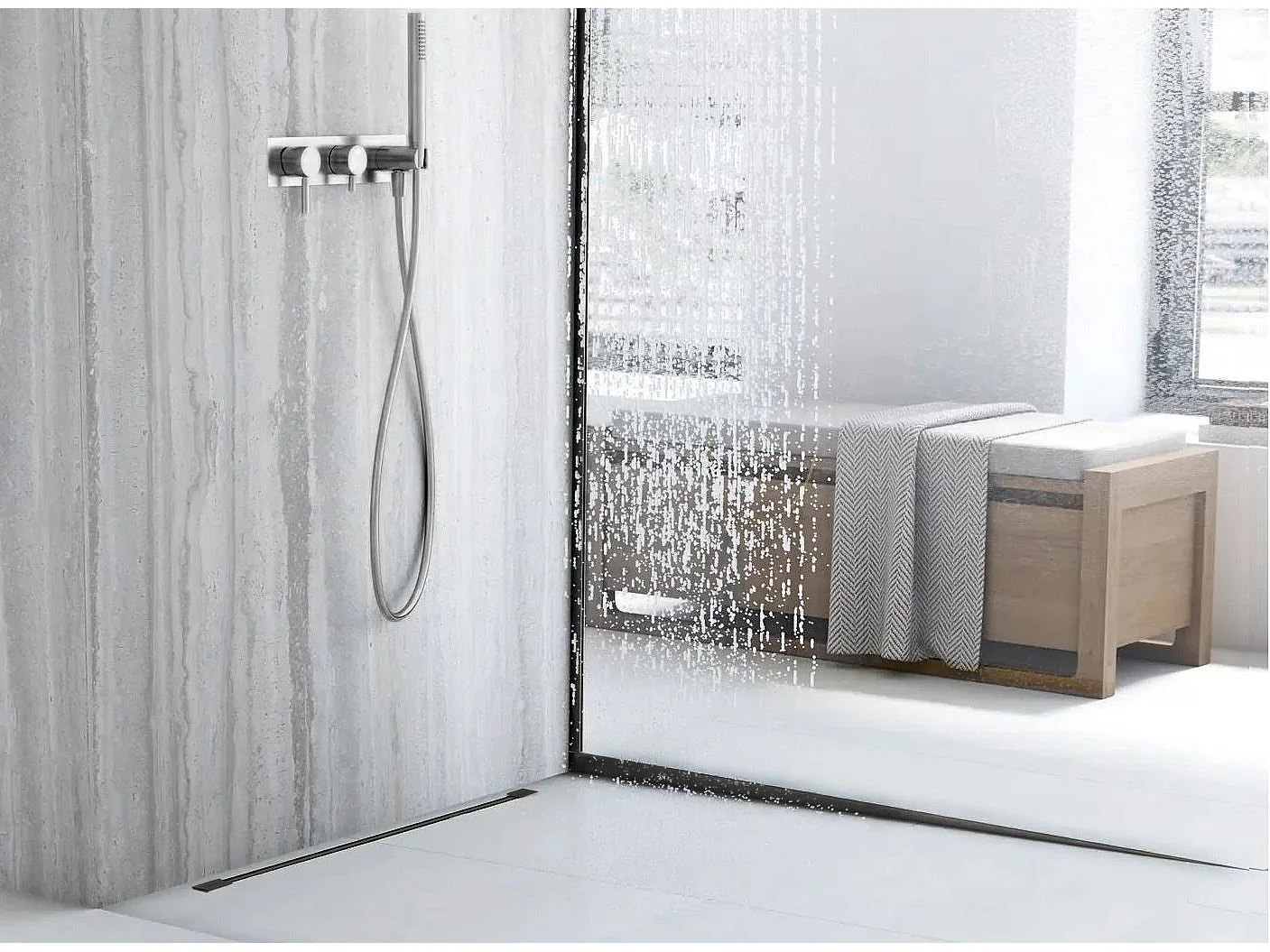 Profilé De Chute Latéral Pour Receveur De Douche Rea 140Cm Left Black