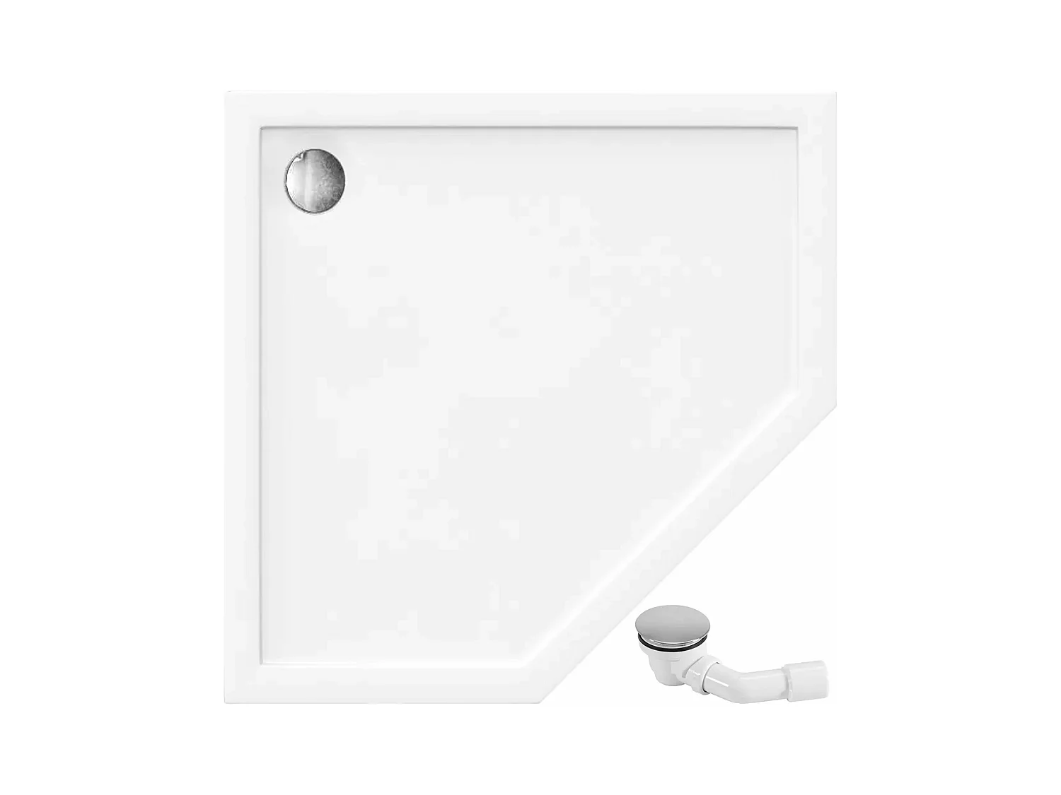 Receveur De Douche Rea Diamond 80X80X5Cm White