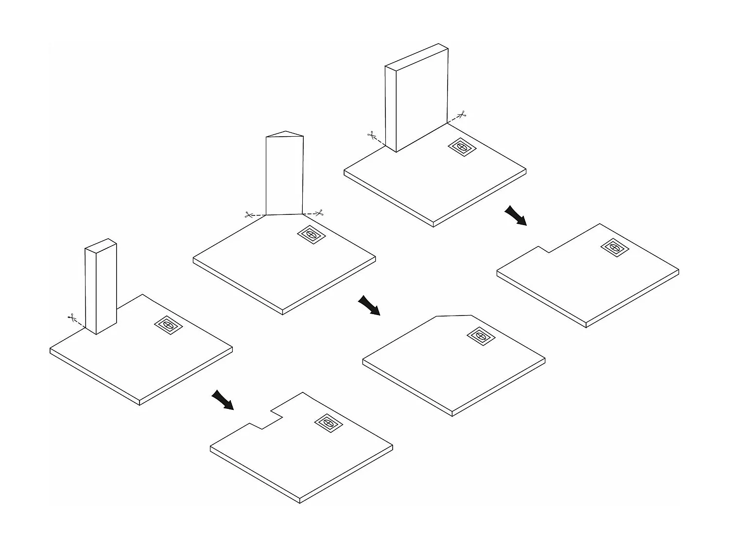 Base De Duche Rea Bazalt 90X90 Grey