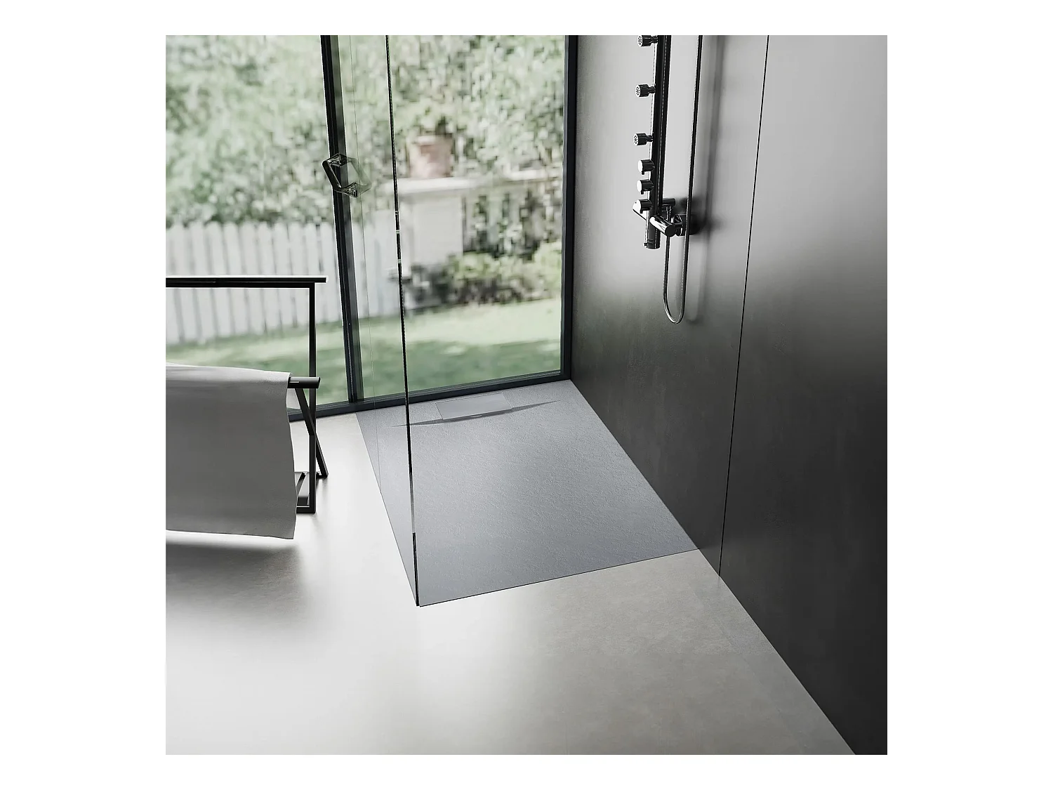 Receveur De Douche Rea Bazalt 90X90 Grey