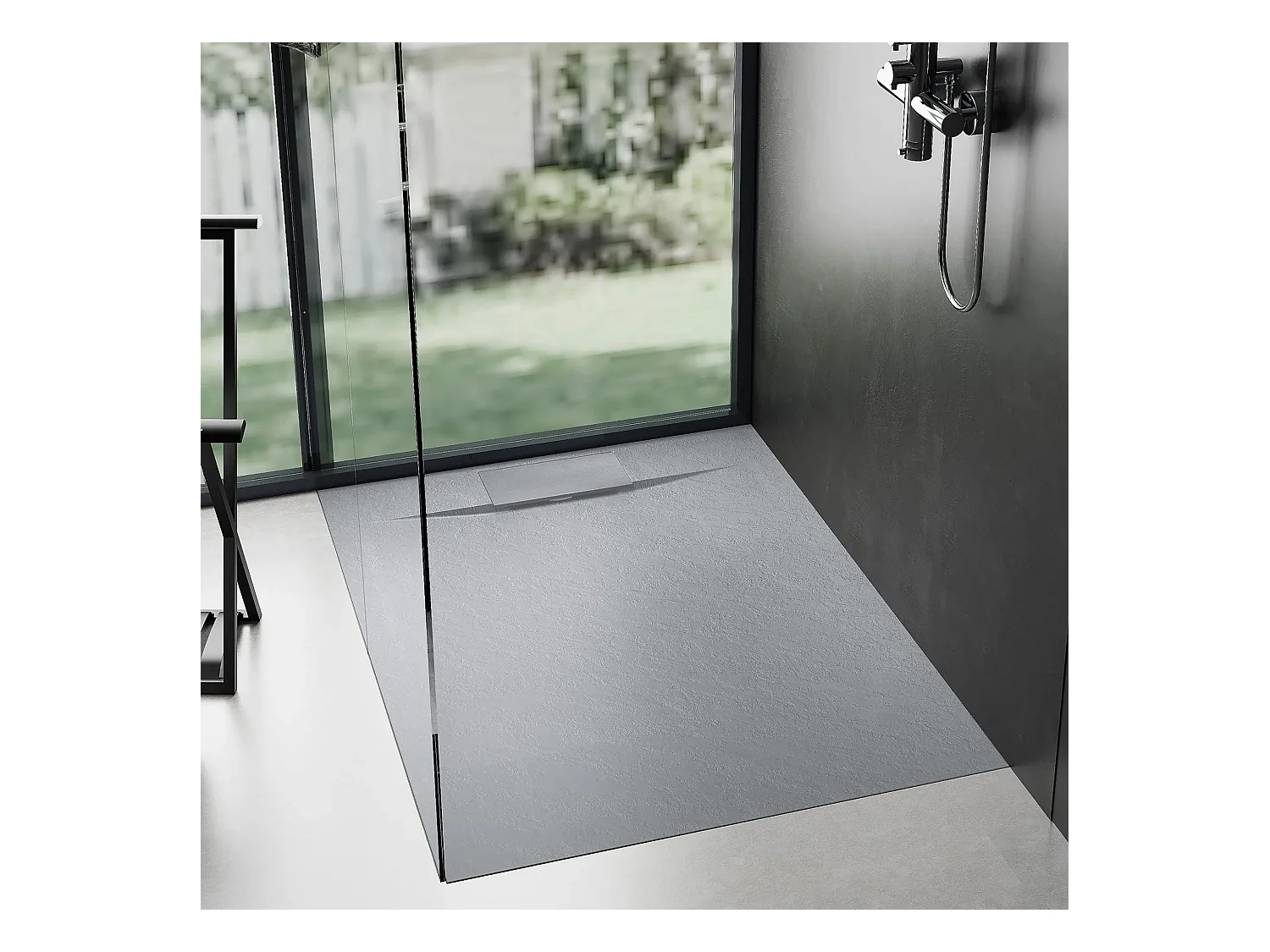 Plato De Ducha Rea Bazalt 90X90 Grey