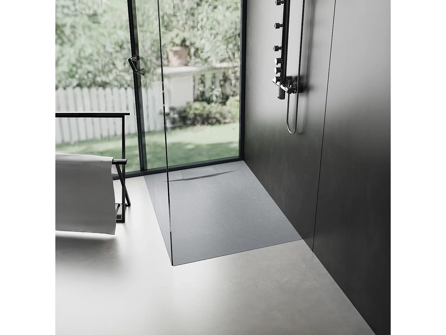 Receveur De Douche Rea Bazalt 90X90 Grey