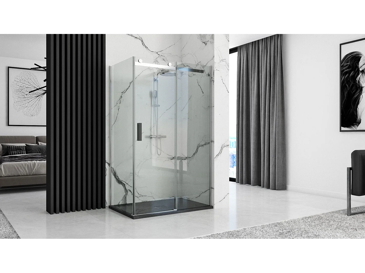 Duschtasse Rea Rock 90X120 Black