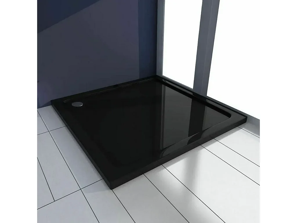 Receveur De Douche Rea Savoy 90X90X6Cm Black + Siphon