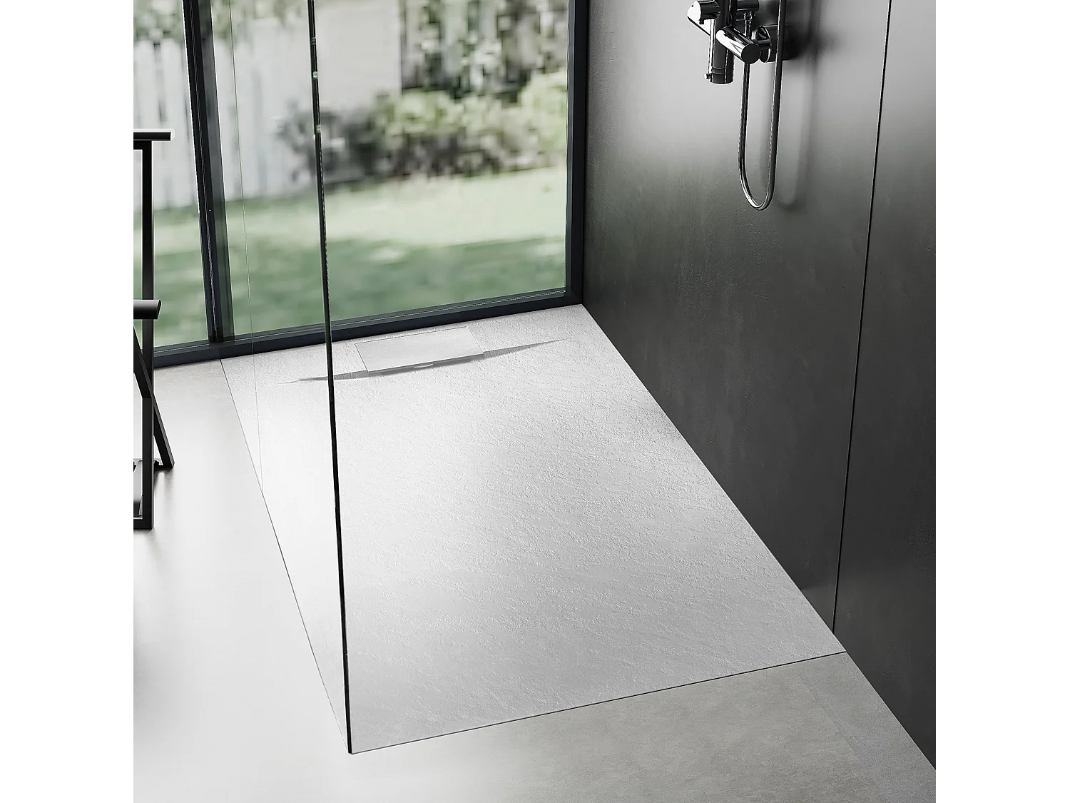 Plato De Ducha Rea Bazalt 90X120 White