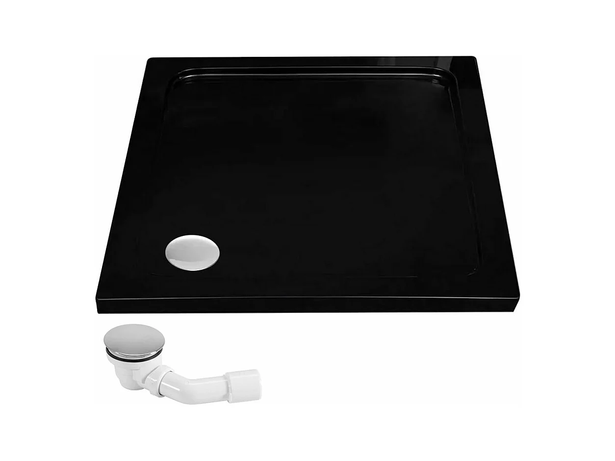 Receveur De Douche Rea Savoy 80X80X6Cm Black