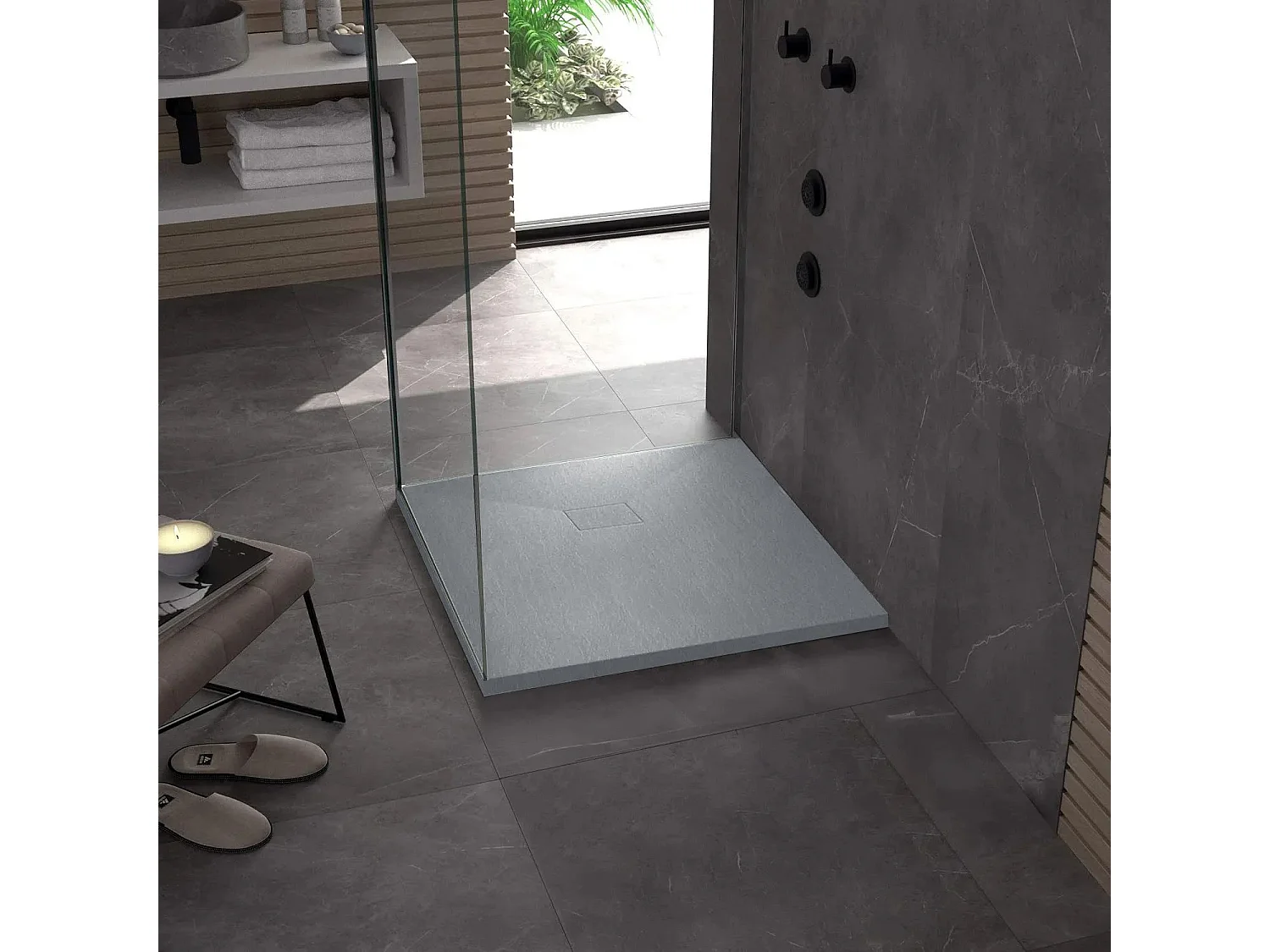 Douchebak Rea Magnum 90X90 Grey