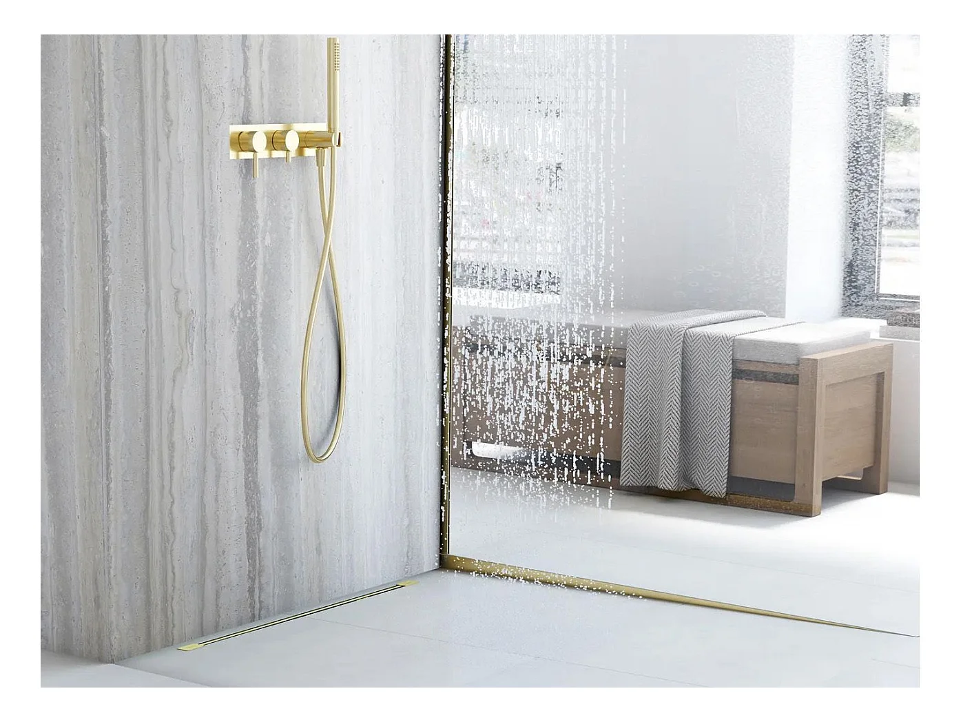 Verloopprofiel Rea 140Cm Left Brush Gold